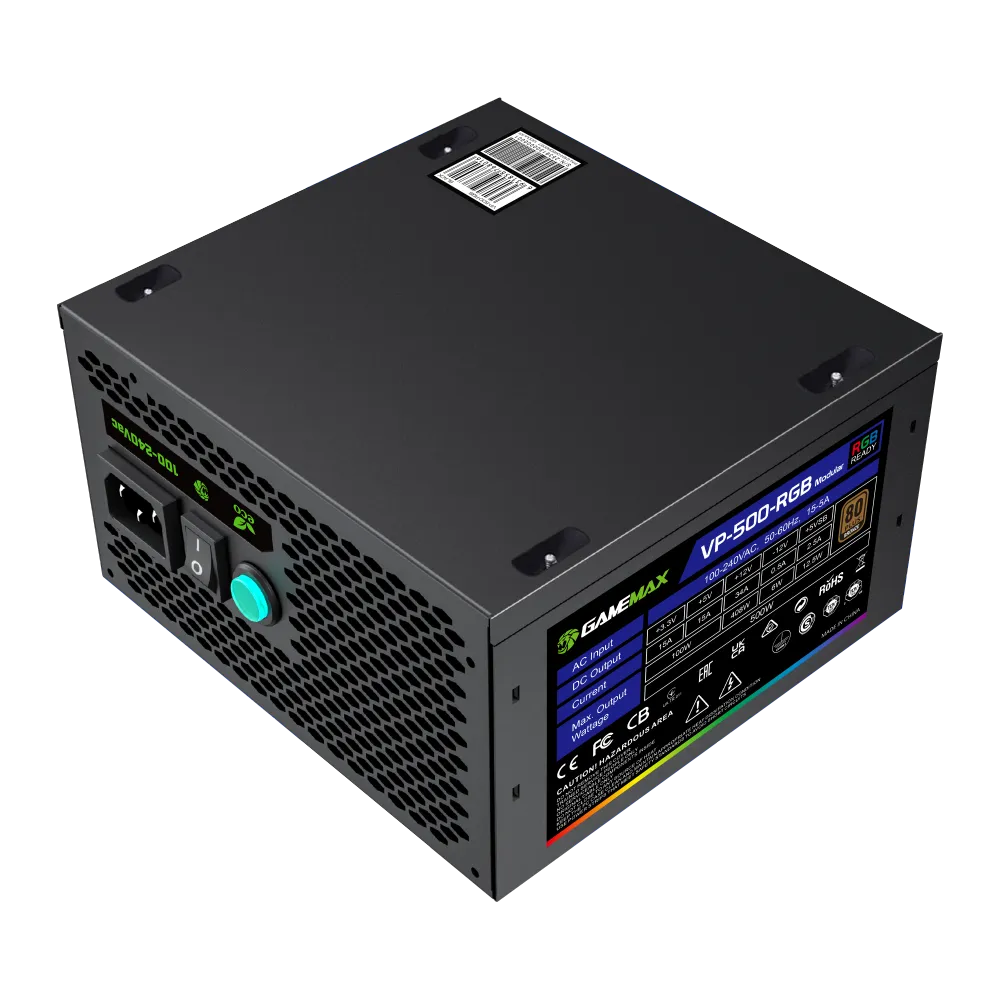 GameMax VP-600-RGB-M 600W 80 Plus Bronze Semi-Modular RGB — 2/7