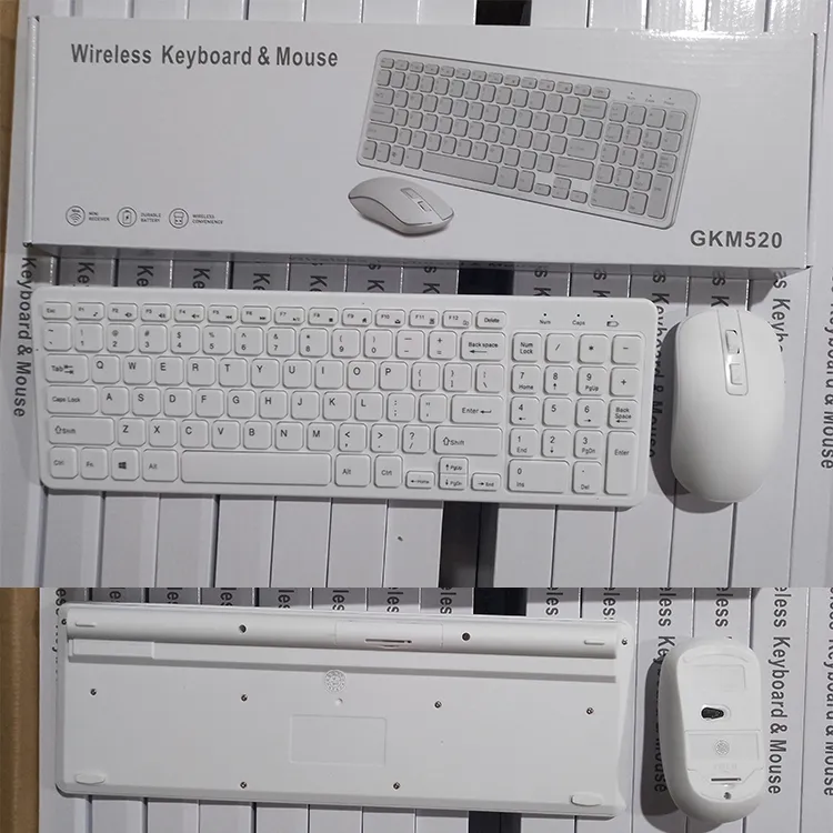 GKM520 Wireless Keyboard & Mouse Combo (Black - White) — 3/3