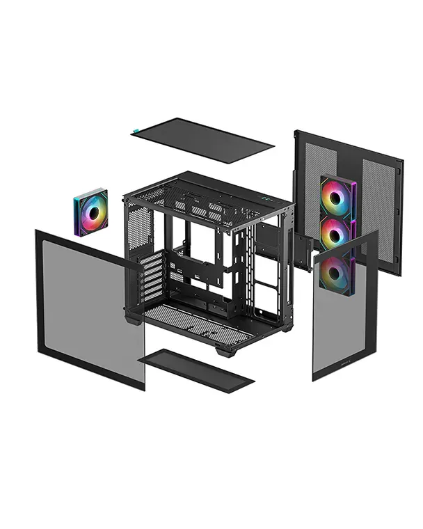 DEEPCOOL CG530 BLACK 4X FANS ARGB — 3/4