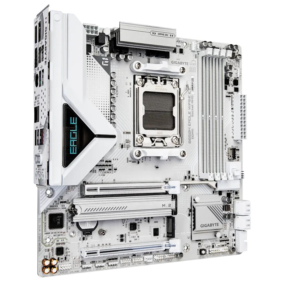 GIGABYTE B850M EAGLE WIFI6E ICE — 3/4