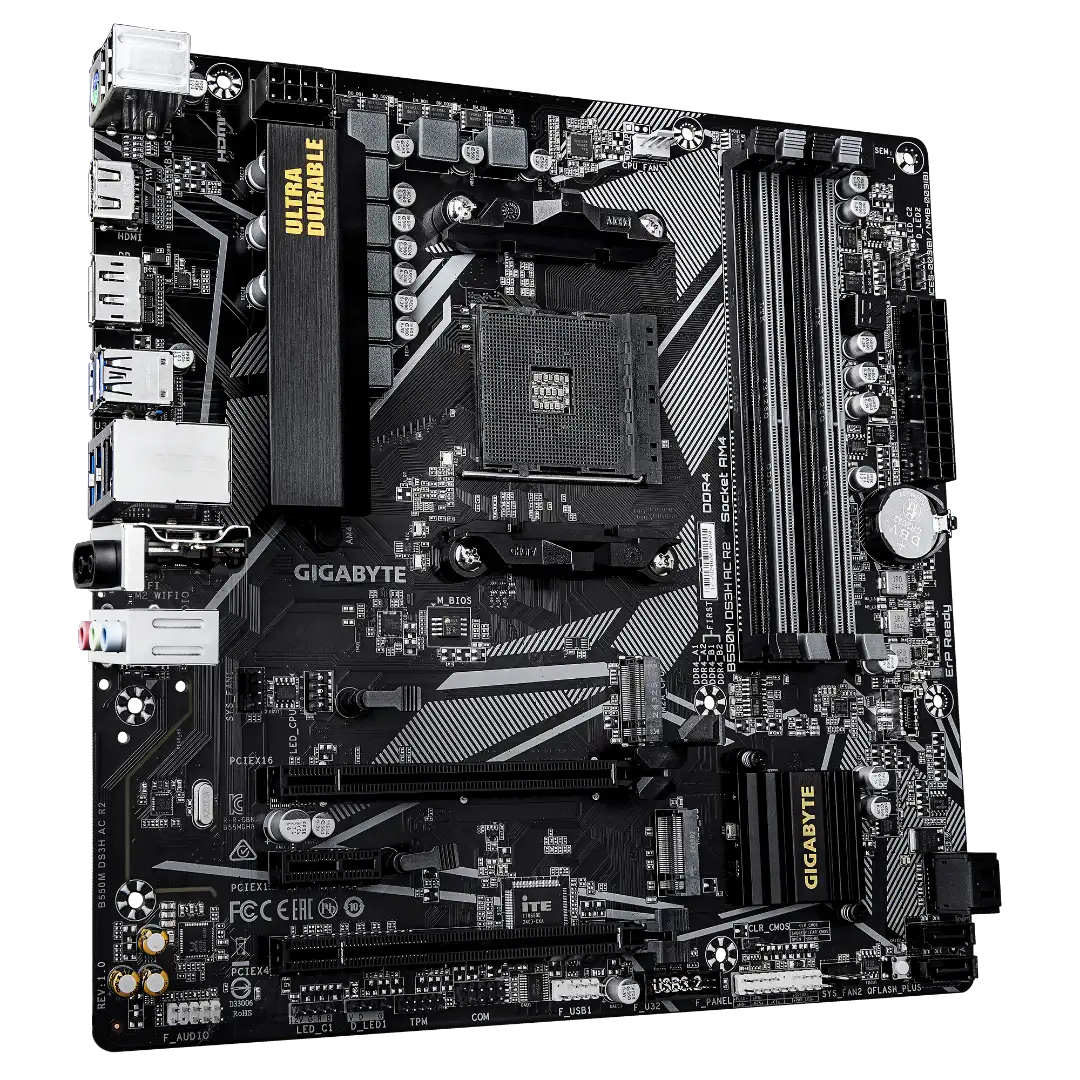 GIGABYTE B550M DS3H AC R2 — 3/4